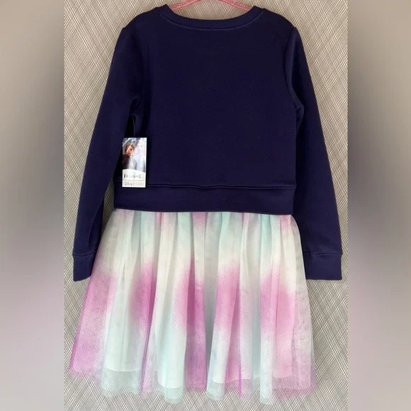 Disney jumping beans - Frozen II Elsa & Anna Sweatshirt Tulle Dress NWT (Size 5) - Picture 2 of 4